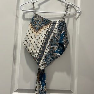 Paisley Bandana Tie Crop Top // Size L // NEVER WORN